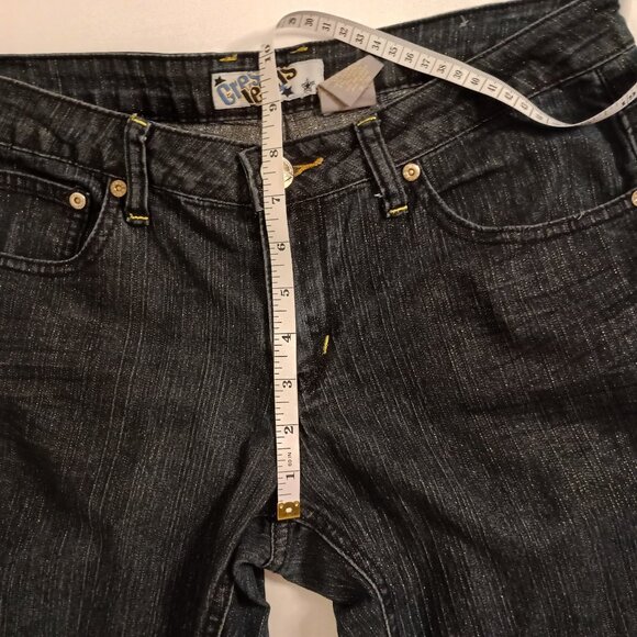 Y2K Crest Low Rise Jeans Gold Sparkle Threaded Denim & Detail Juniors Size 9/10 - Picture 10 of 13